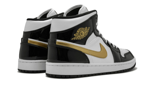 Air Jordan 1 Mid SE 'Black Gold Patent Leather' Reps 
