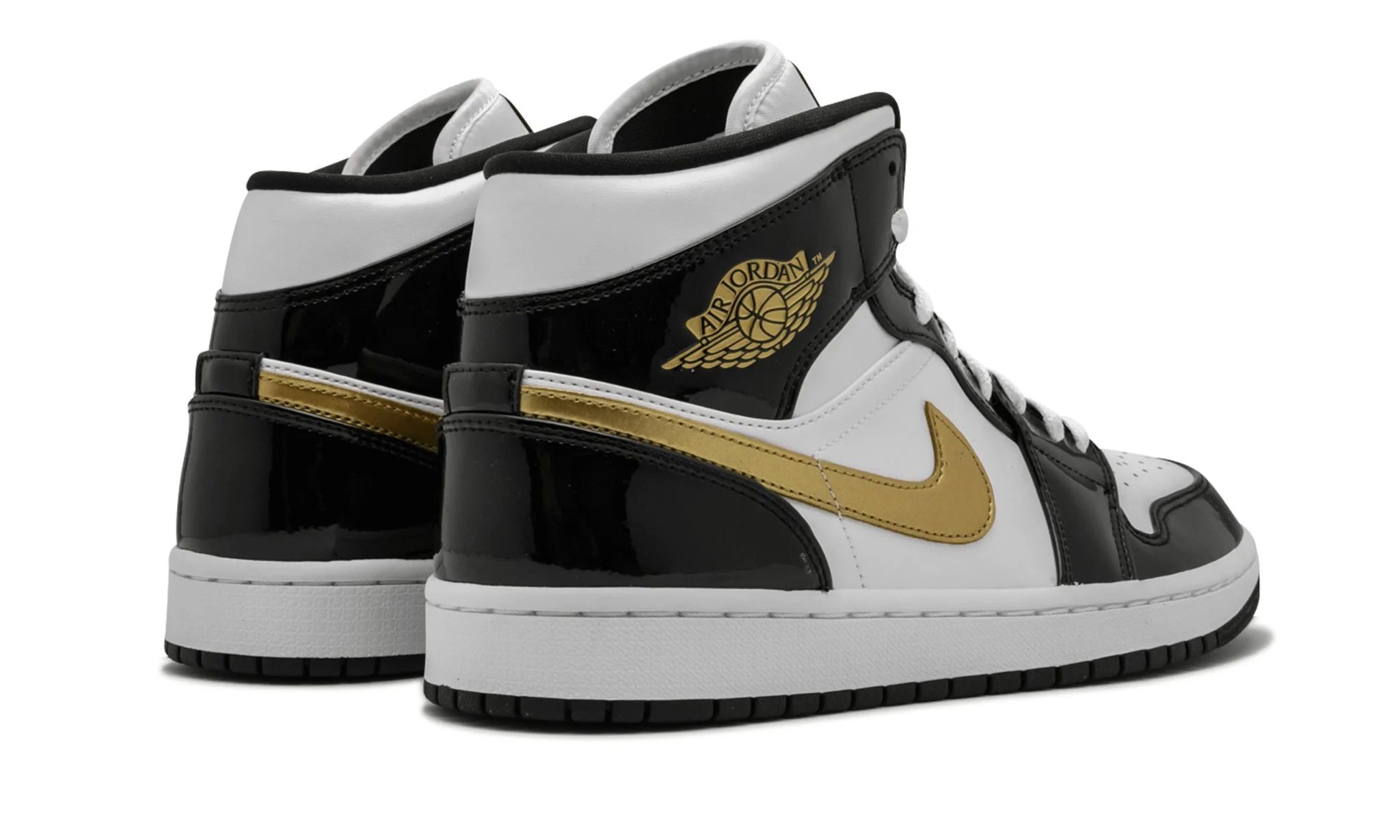 Air Jordan 1 Mid SE 'Black Gold Patent Leather' Reps 