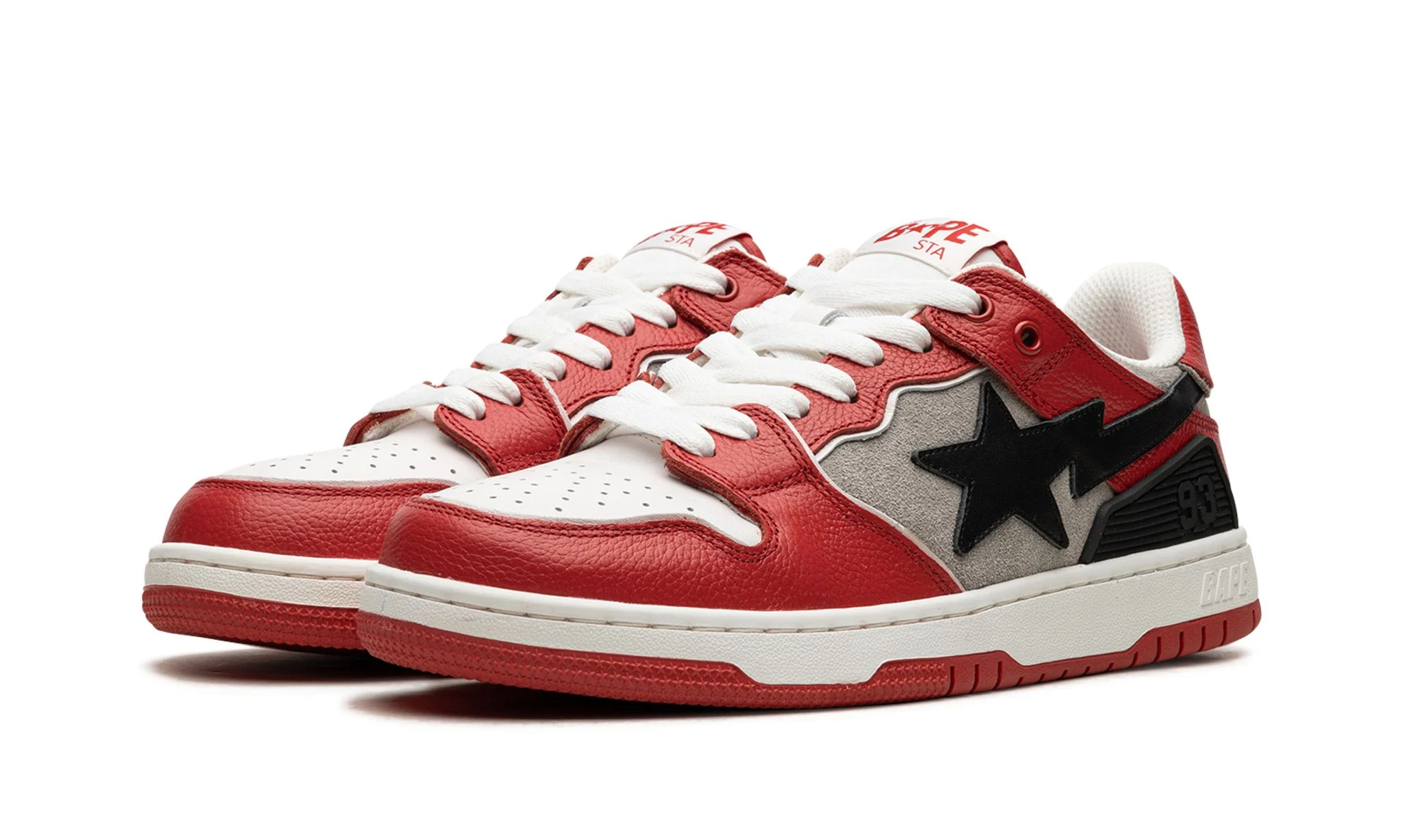 A Bathing Ape Bape SK8 Sta 'Grey Red' Reps 
